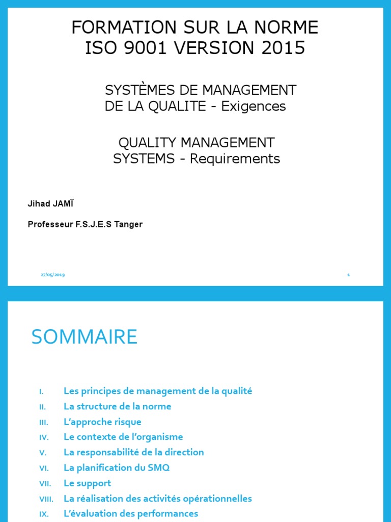Formation Norme ISO 9001 V 2015-Etudiant | PDF | Management de la ...