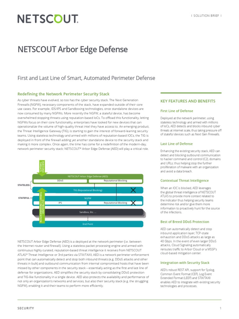SECSB 014 EN 1901 NETSCOUT Arbor Edge Defense PDF Denial Of