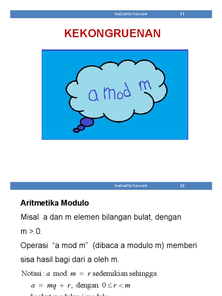 Aritmetika Modulo dan Kekongruenan | PDF