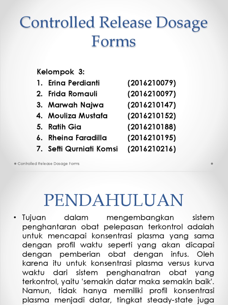 Bentuk Sediaan Obat Lepas Terkontrol | PDF | Pengembangan Diri