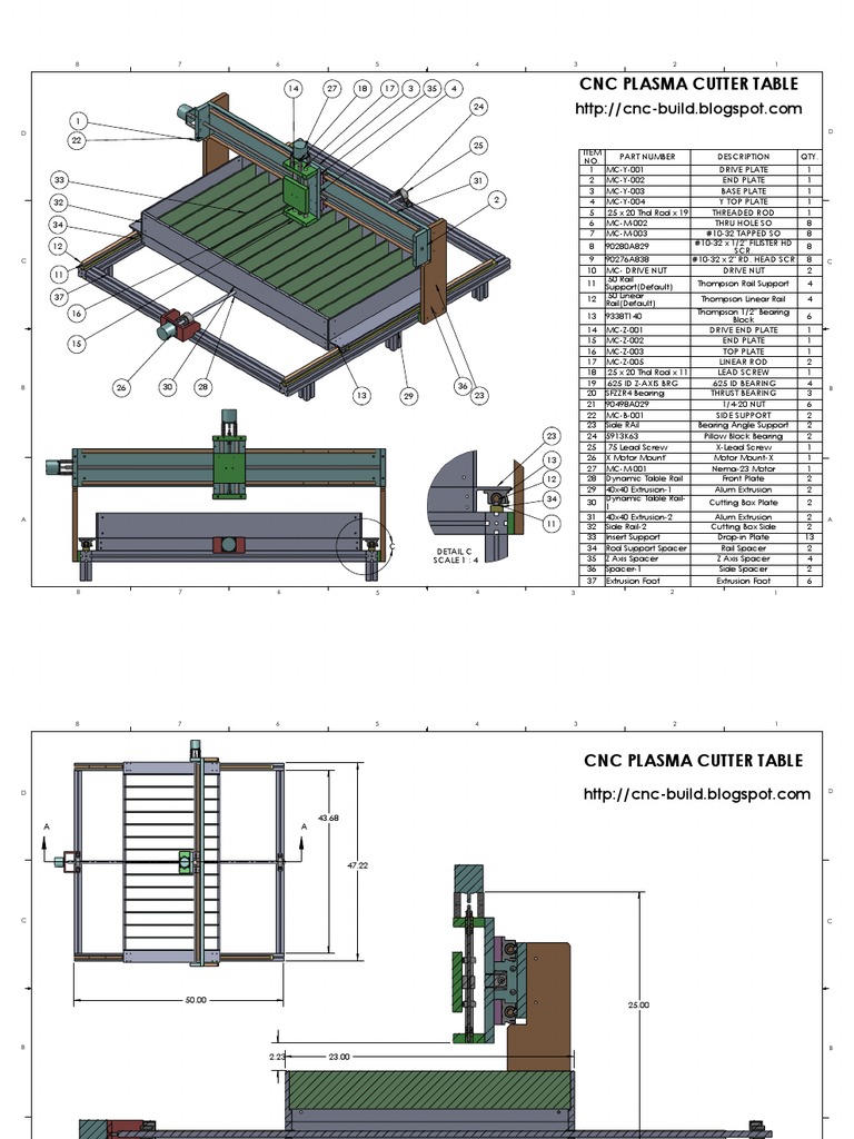 CNC Plasma Table Plans and Parts List | PDF | Numerical Control | Screw