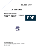 Sulphate Resisting Portland Cement PS 612 1989