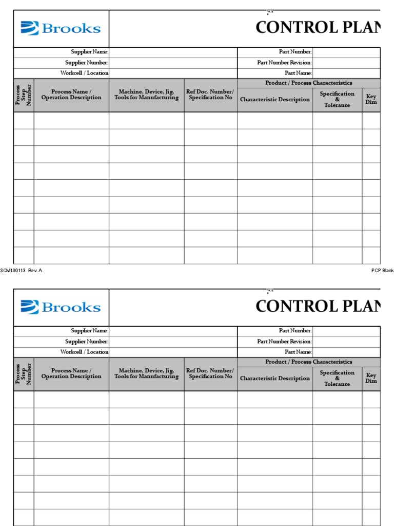 Process Control Plan SCM100113 | PDF | Machining | Numerical Control