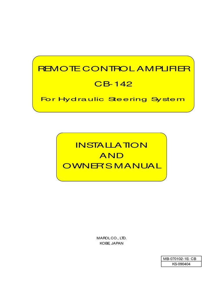 CB-142 English Manual Mb-070102-1e-Cb&drwg | PDF | Switch