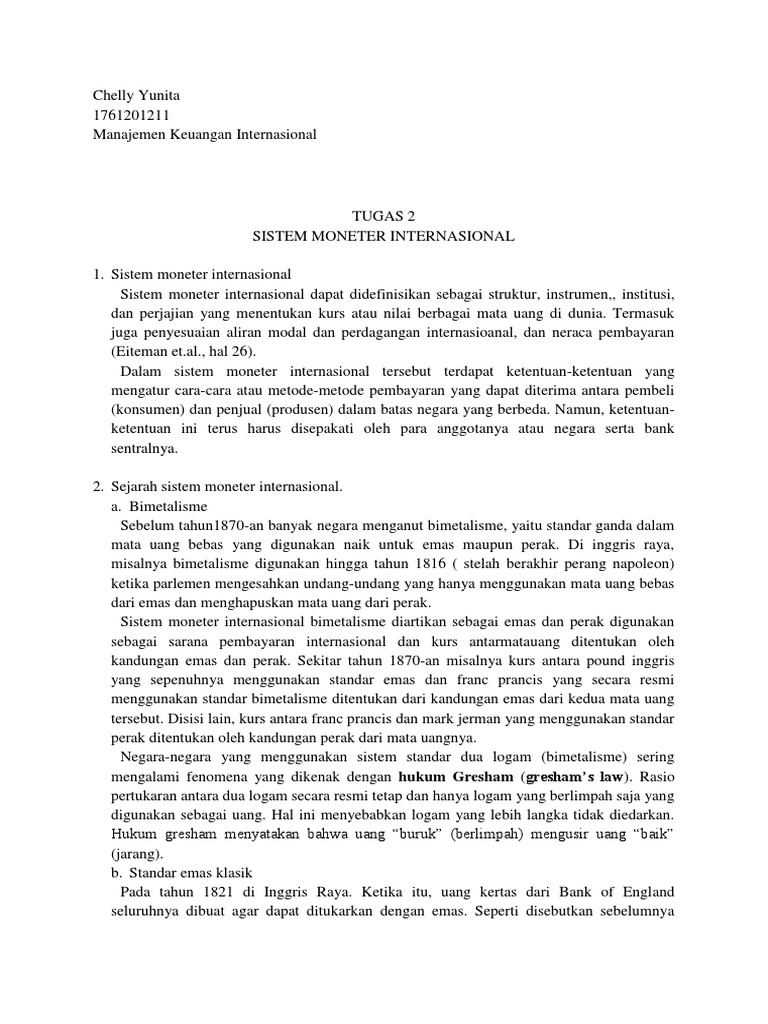 Sistem Moneter Internasioanl | PDF