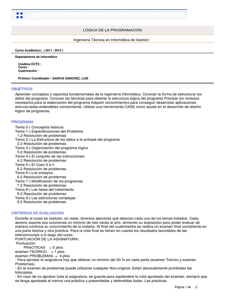 Lógica de La Programación | PDF | Programa de computadora | Programación