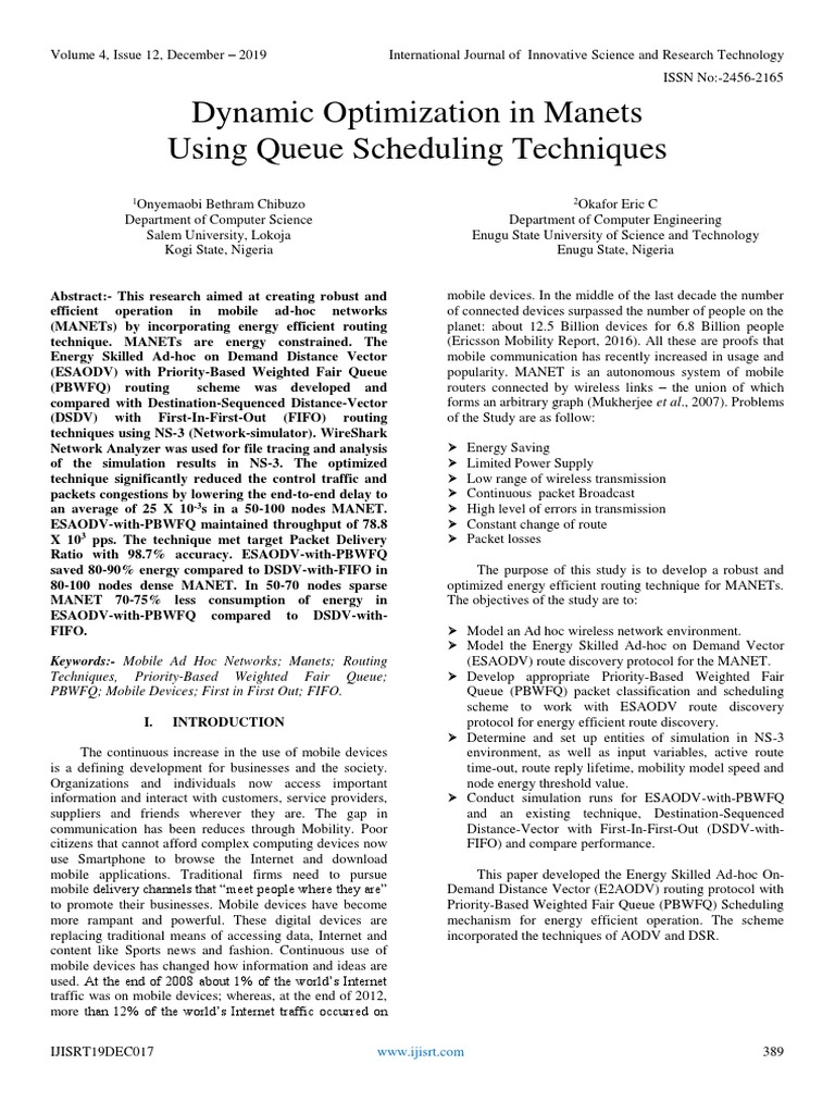 Energy-Efficient Routing in MANETs | PDF | Wireless Ad Hoc Network ...