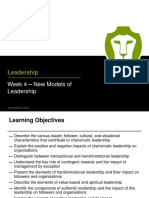 Week 4 New Models of Leadership - Lecture