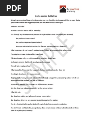 Intake-session-guidelines