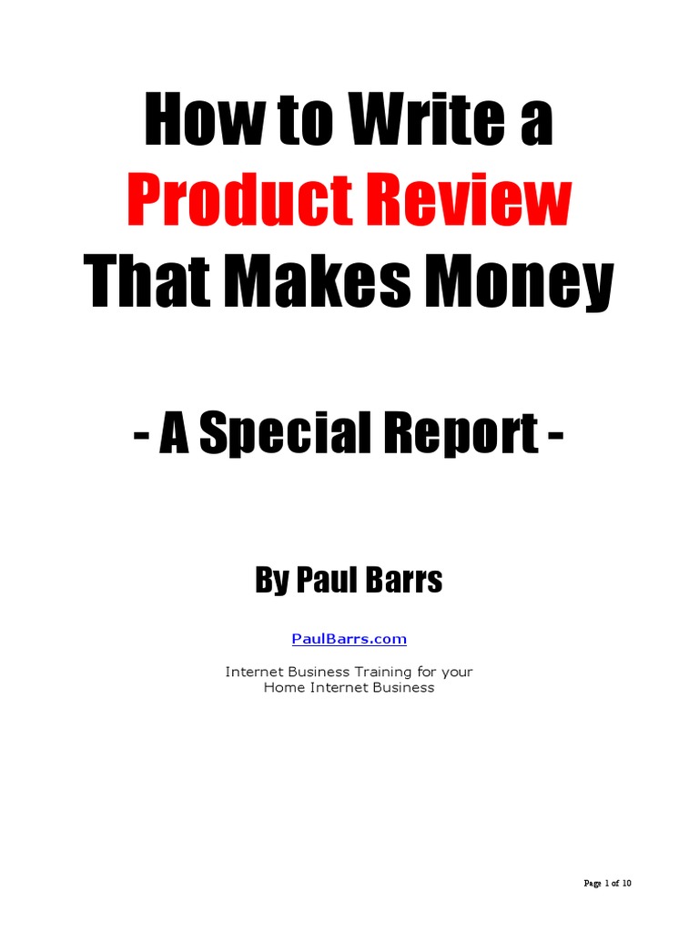How To Write A Product Review That Makes Money | PDF | Websites | Internet