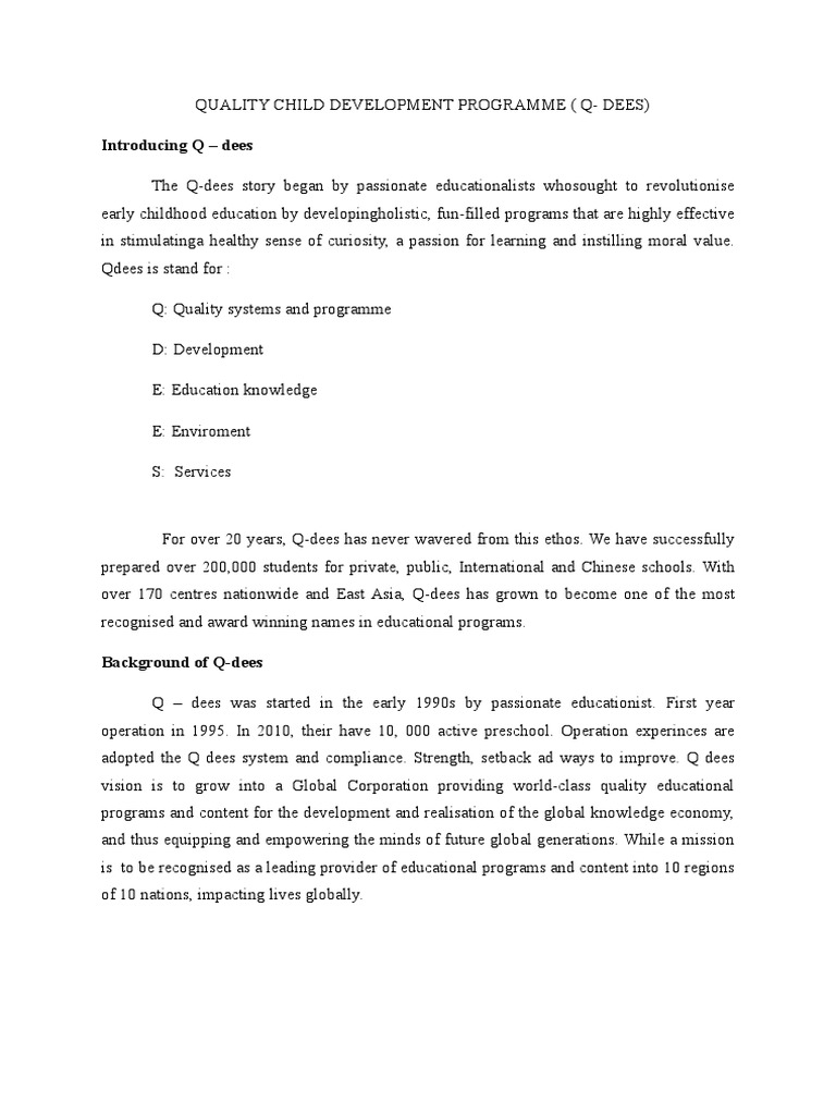Q-Dees Preschool Overview and Fees 2025 | PDF | Human Life Stages ...