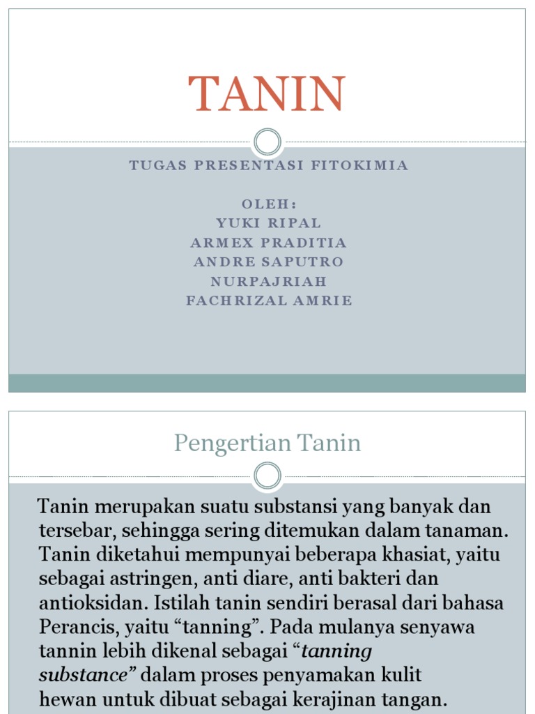 Tugas Fitokimia PPT Tanin | PDF