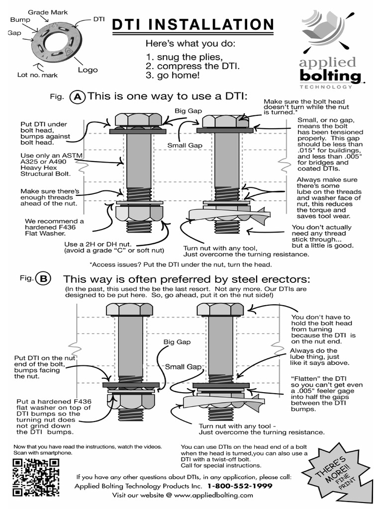 DTI Installation Instructions PDF | PDF | Nut (Hardware) | Screw
