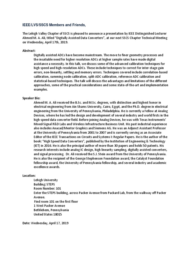 Digitally Assisted Data Converters DL by Ahmed Ali Announcement PDF