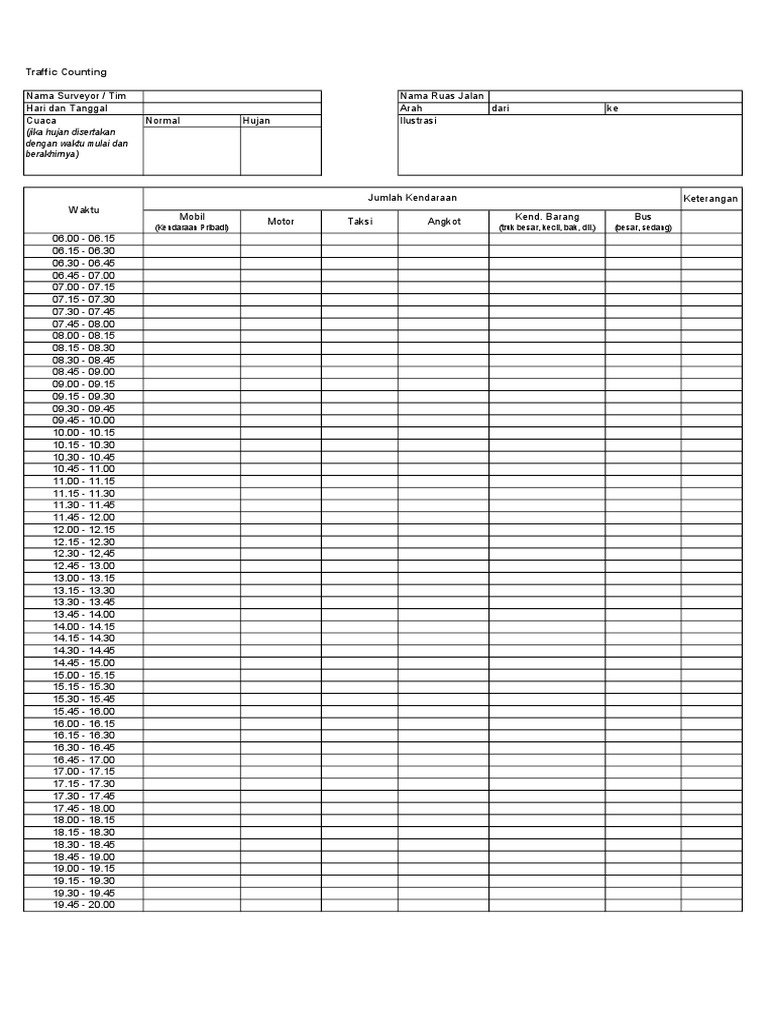 Traffic Counting PDF PDF