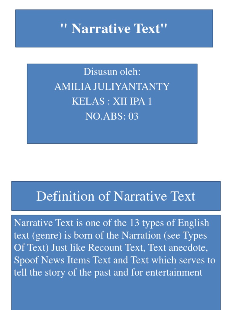 Narrative Text Narrative Snow White