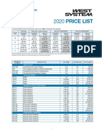 2020 West System CONSUMER Price List US 0919