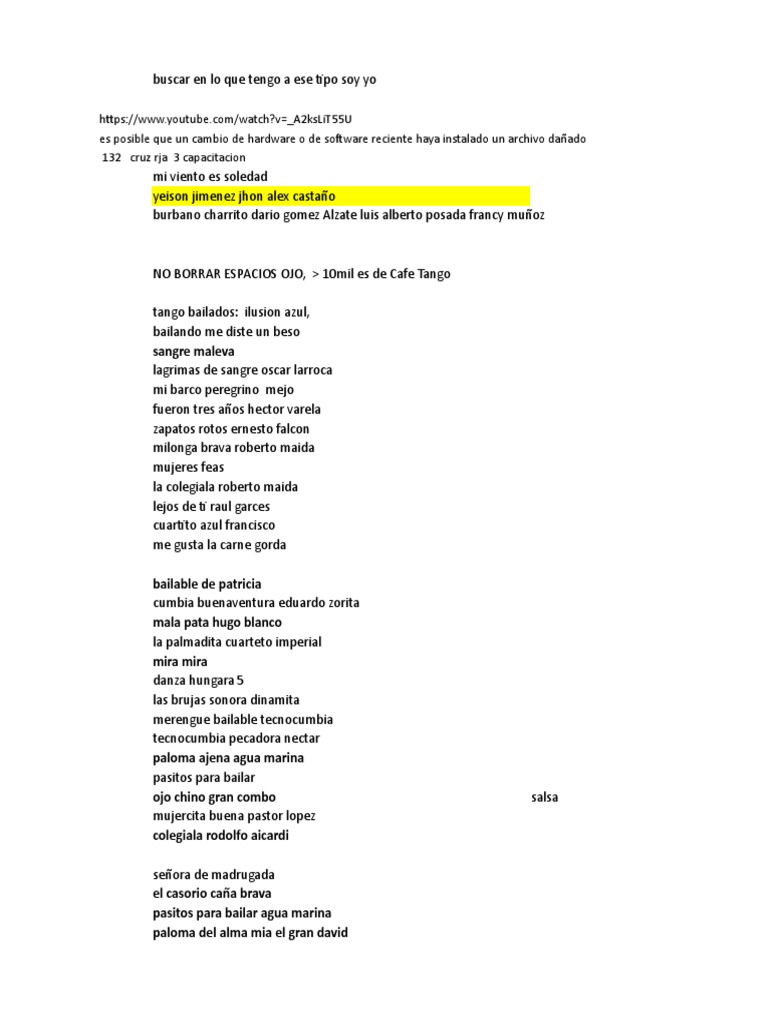 Listado Melodias Musica Tango Entretenimiento General listado melodias musica tango