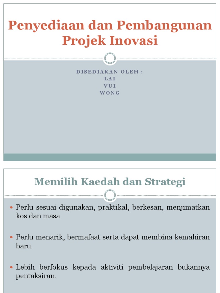 Pembangunan Projek Inovasi Pendidikan | PDF