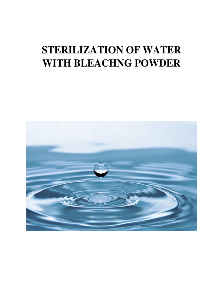 Purification of Water With Bleaching Powder Bleaching Powder PDF