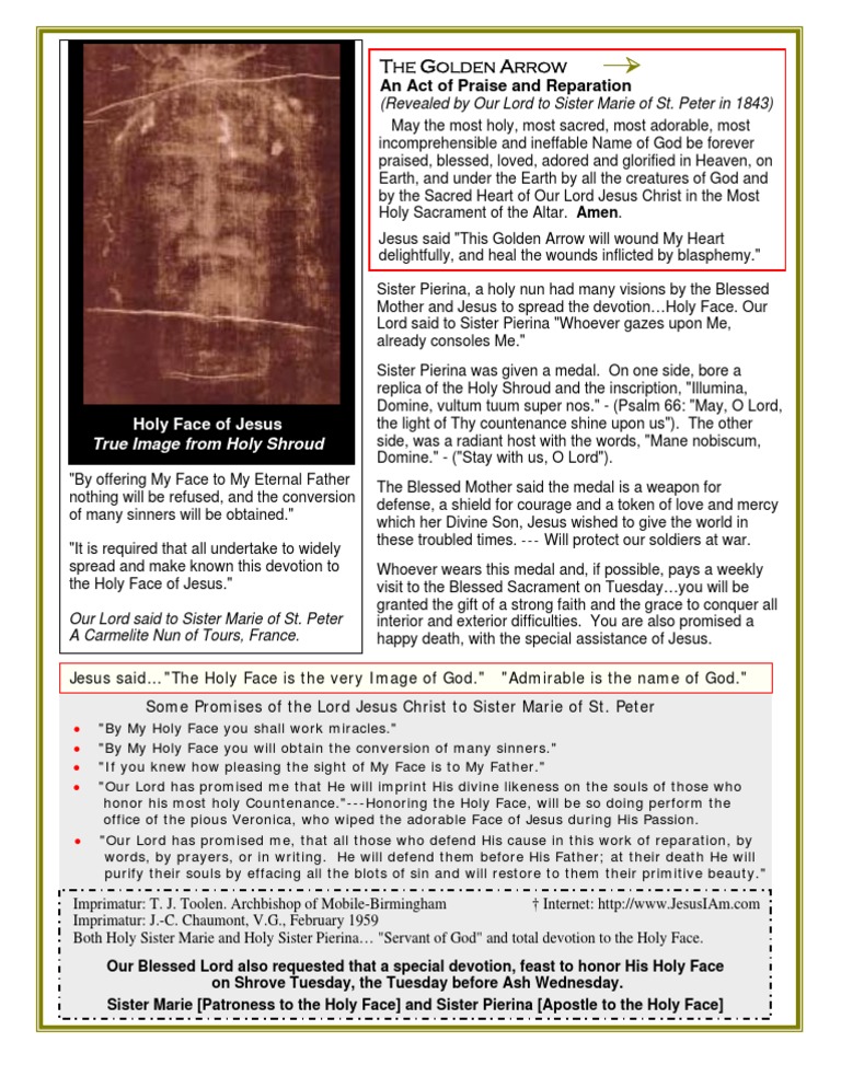 Holy Face of Jesus | PDF | Christian Denominational Families ...