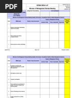 FT-SYS-11 Minutes of Management Review Meeting