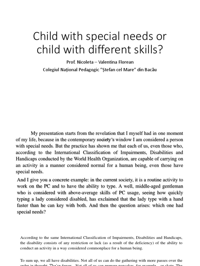 Understanding Children with Special Needs | PDF | Disability | Autism ...