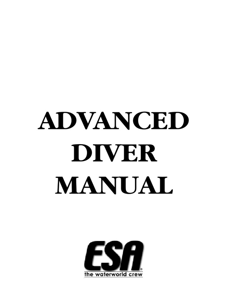 ESA Advanced Diver Manual PDF Scuba Diving Underwater Diving