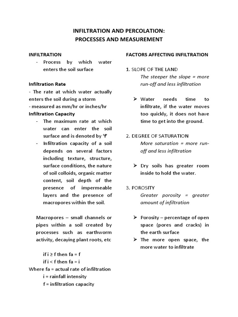 Soil Water Infiltration Guide | PDF | Surface Runoff | Soil
