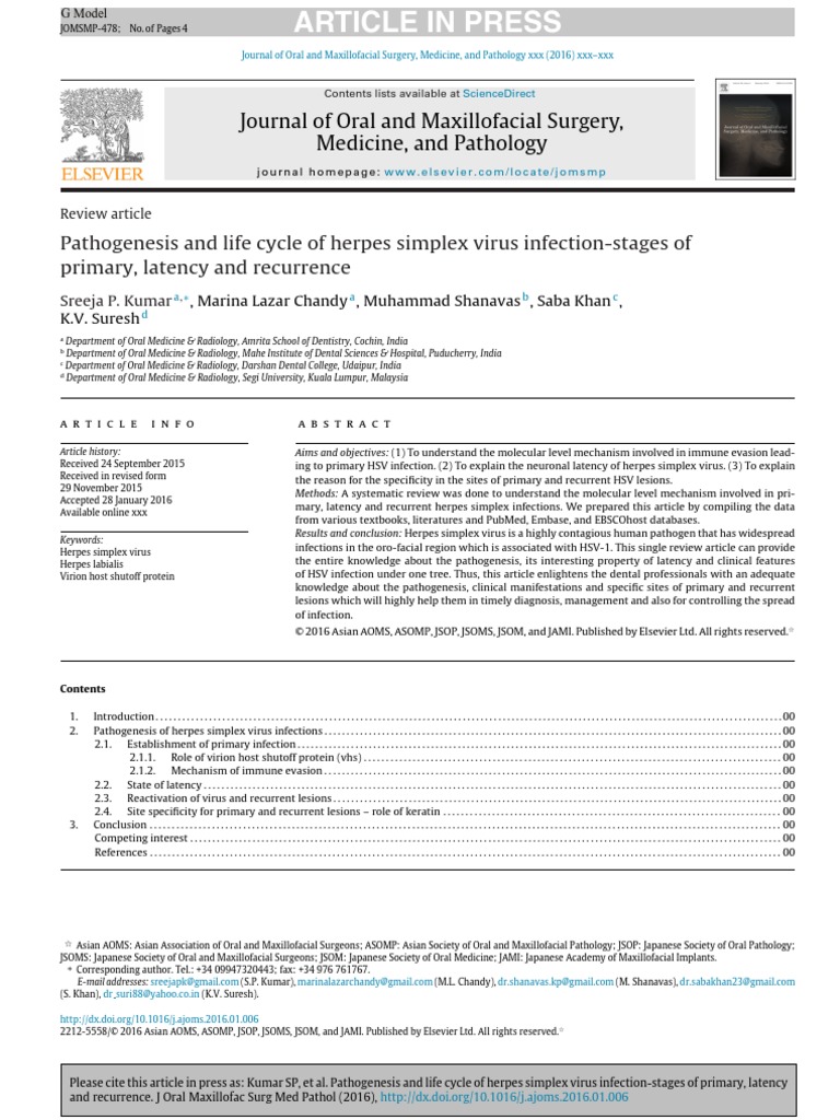 Pathogenesis HSV | PDF | Herpes Simplex | Virus