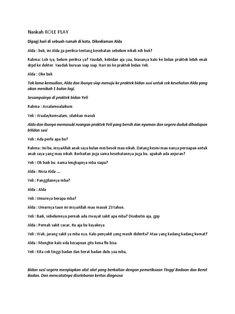 Naskah ROLE PLAY | PDF