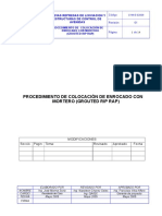 Procedimiento colocación enrocado mortero