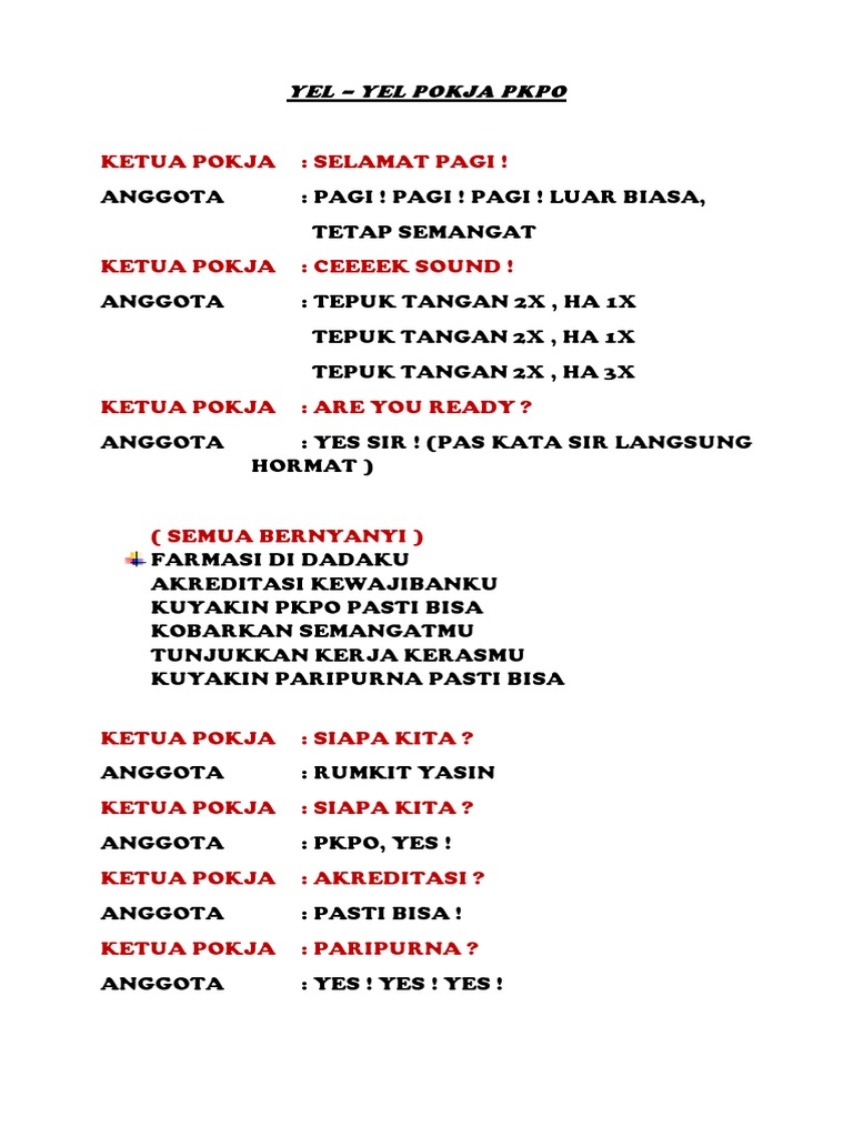 Yel Yel Pokja Pkpo