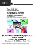 Multidisciplinary aerodynamics-structural shape optimization using deformation