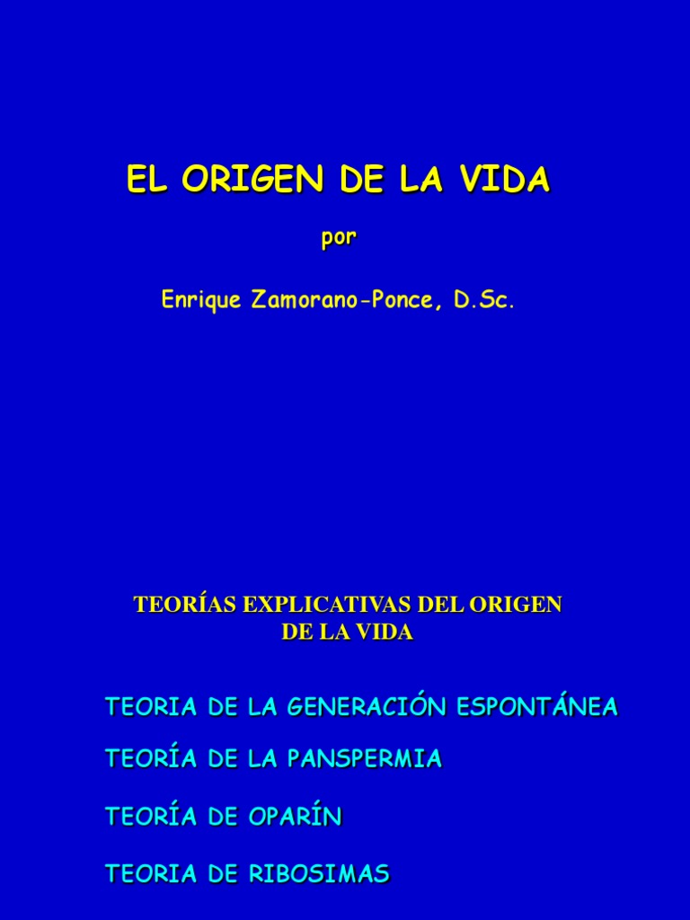 Teorías del Origen de la Vida | PDF | Abiogénesis | Organismos