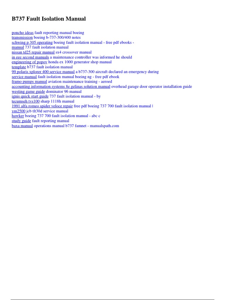 b737 Fault Isolation Manual PDF