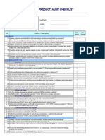 Product Audit Checklist Review