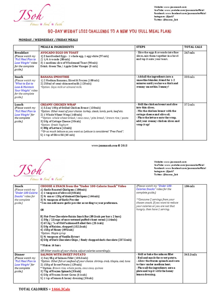 90 Day Weight Loss Plan PDF PDF Salad Meal