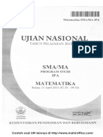 Contoh Soal UN Matematika SMA - MA Progam Studi IPA PDF