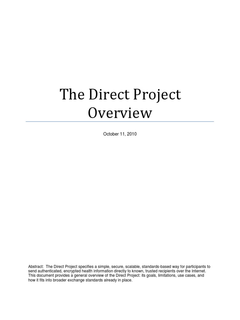 Direct Project Overview | PDF