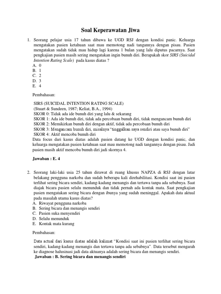 Soal Ukom Tim Jiwa Review 1