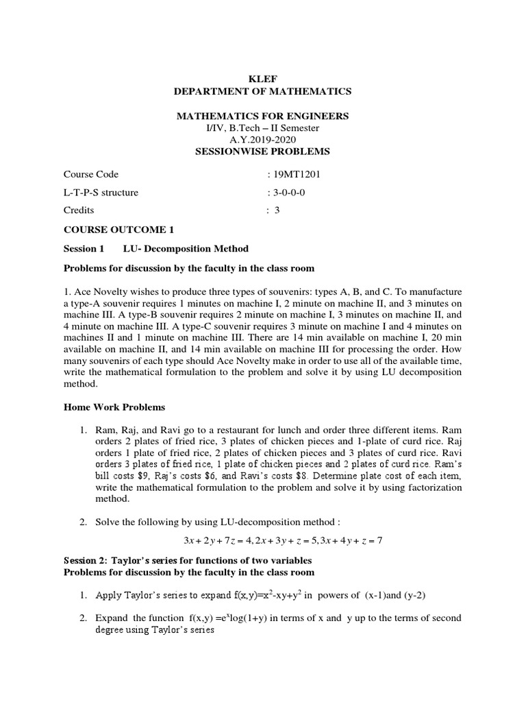 19mt11 Mfe Session Problems 19 Differential Equations Radioactive Decay