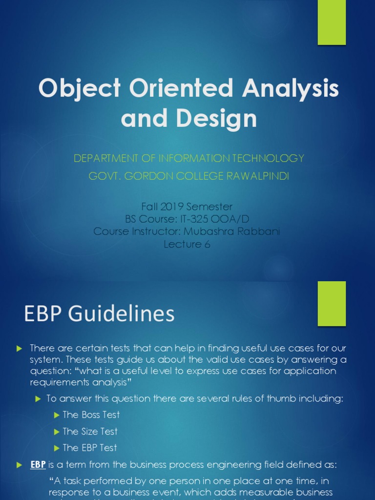 OOAD Lecture 6 | PDF | Class (Computer Programming) | Unified Modeling ...