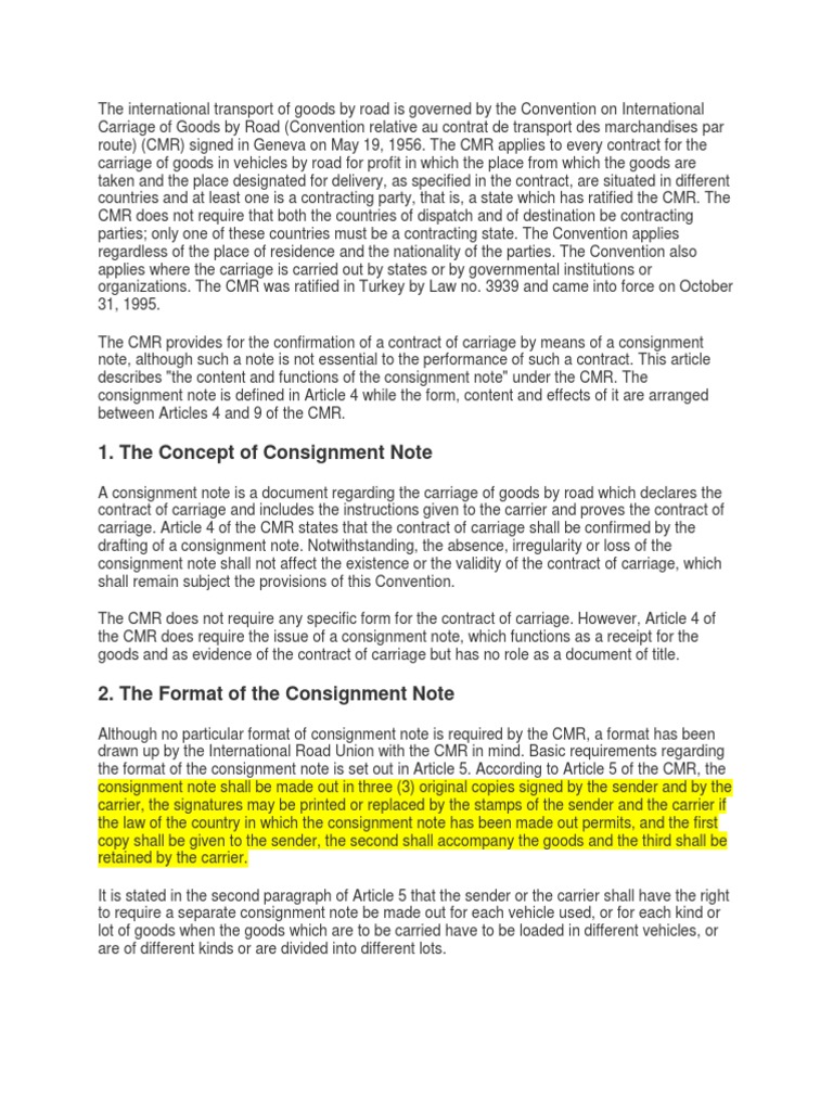 Consignment Note As A Legal Contract How Read Bill Of Lading Private Law