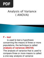 Analysis of Variance & Correlation