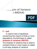 Analysis of Variance & Correlation