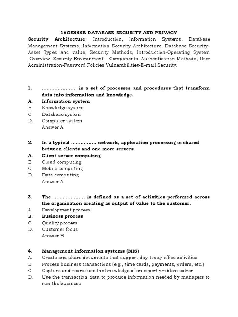 Database Security and Privacy: Key Concepts | PDF | Information ...