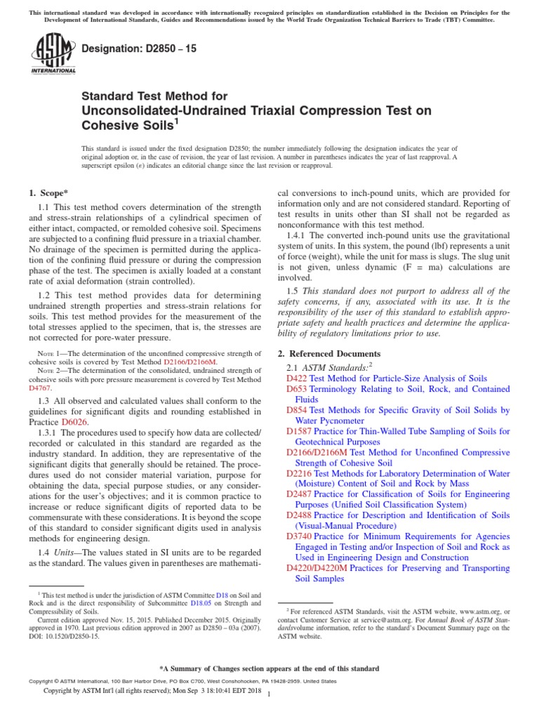 Unconsolidated undrained triaxial test example image