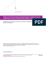 Higher Versus Lower Fraction of Inspired Oxygen or Targets of Arterial Oxygenation For Adults Admitted To The Intensive Care Unit