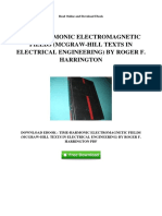 Time Harmonic Electromagnetic Fields Mcgraw Hill Texts in Electrical Engineering by Roger F Harrington